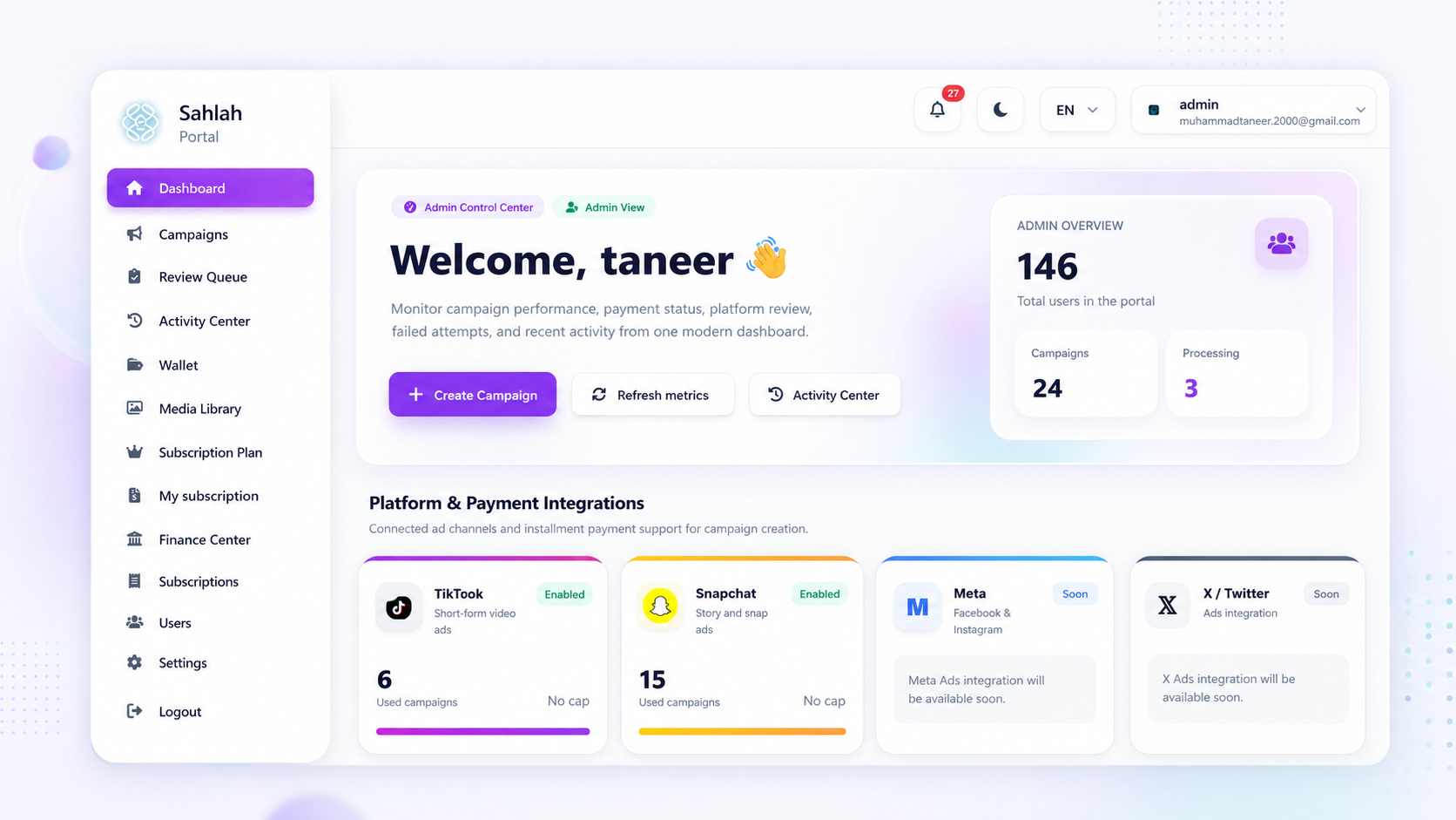 Dashboard preview